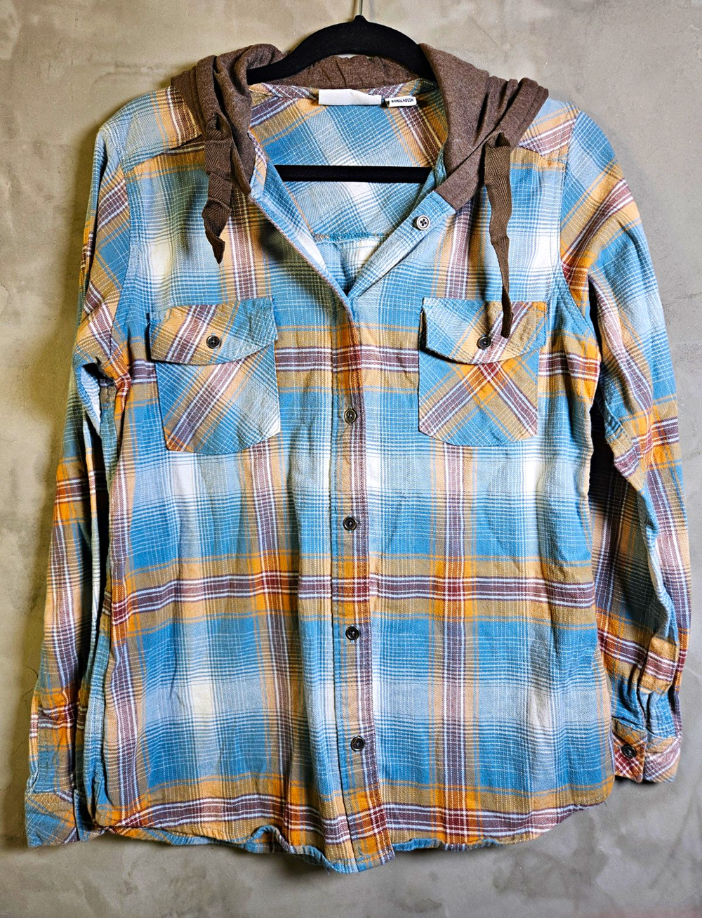 Canyon Guide Outfitters Men's Size Small Flannel Plaid Hooded Pockets Button-Up